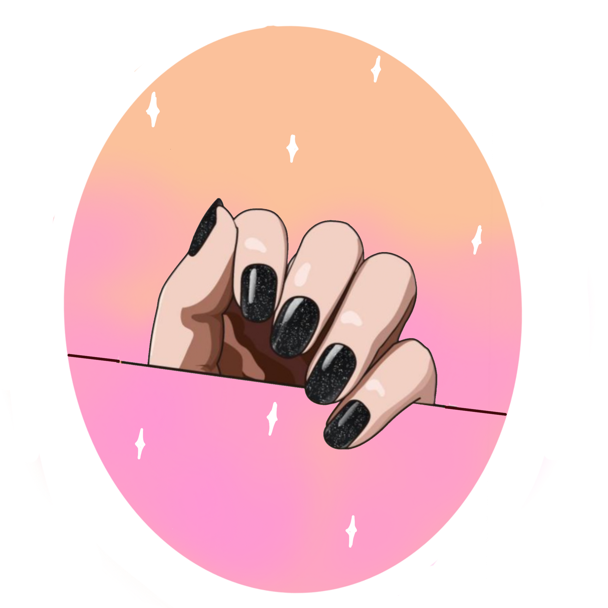 Kit de pegatinas para uñas de gel - Black Glitter – Aglaé Nail