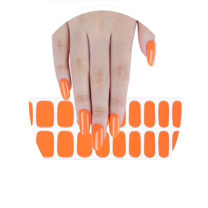 Ongle en gel stickers de couleurs orange pour l’été, ongles en gel  semi durci Aglaé nail Ongle en gel stickers, semi cured gel nail, gel nails stickers, hailey Biebers nail, nail trend 2023, nails on fleek, manicure, manucure, uñas de gel, unhas de gel, nail art, Aglaé nail